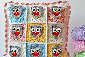 Crochet owl cushion free pattern