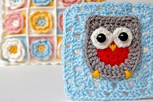 Owl granny square free pattern