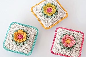 Colorful crochet lavender sachets