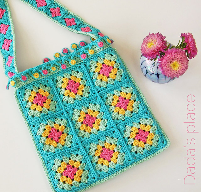 Boho Summer crochet Bag; Easy bag Crochet with granny square; Large bag  Bohemian Pattern with diagram and video tutorial