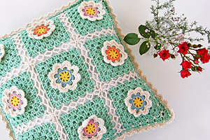 crochet granny cushion